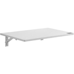 23.62" x 15.75" wall mounted folding table white iron bracket drop leaf desk for home office dining laundry room bar small