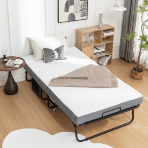 fcj cot size adults memory foam mattress metal frame portable foldable bed rollaway storage guest bed wheels folding bed cover