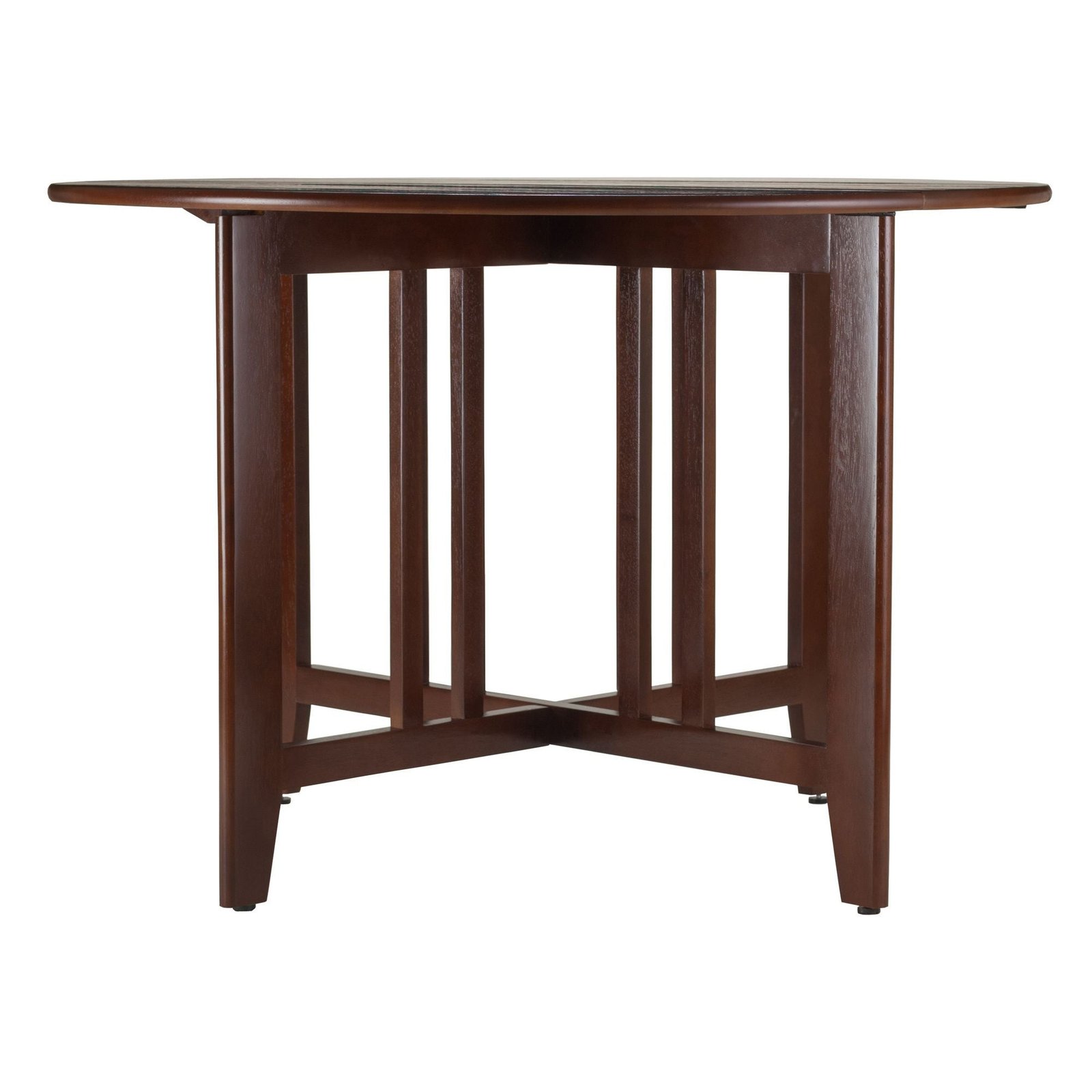 alamo 42" round drop leaf table with double leaves mission style dining room furniture