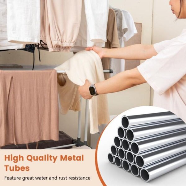 1 pc 4 tier clothes drying rack with rotatable side wings and collapsible shelves