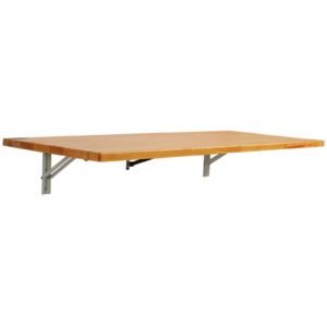 47.24" x 19.69" wall mounted folding drop leaf table wooden floating desk iron bracket for home office dining bar small spaces