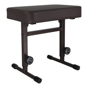 17 22 inch height adjustable kbb h adj br keyboard chair 5 core t style brown thick padded pu leather cushion seat piano stool