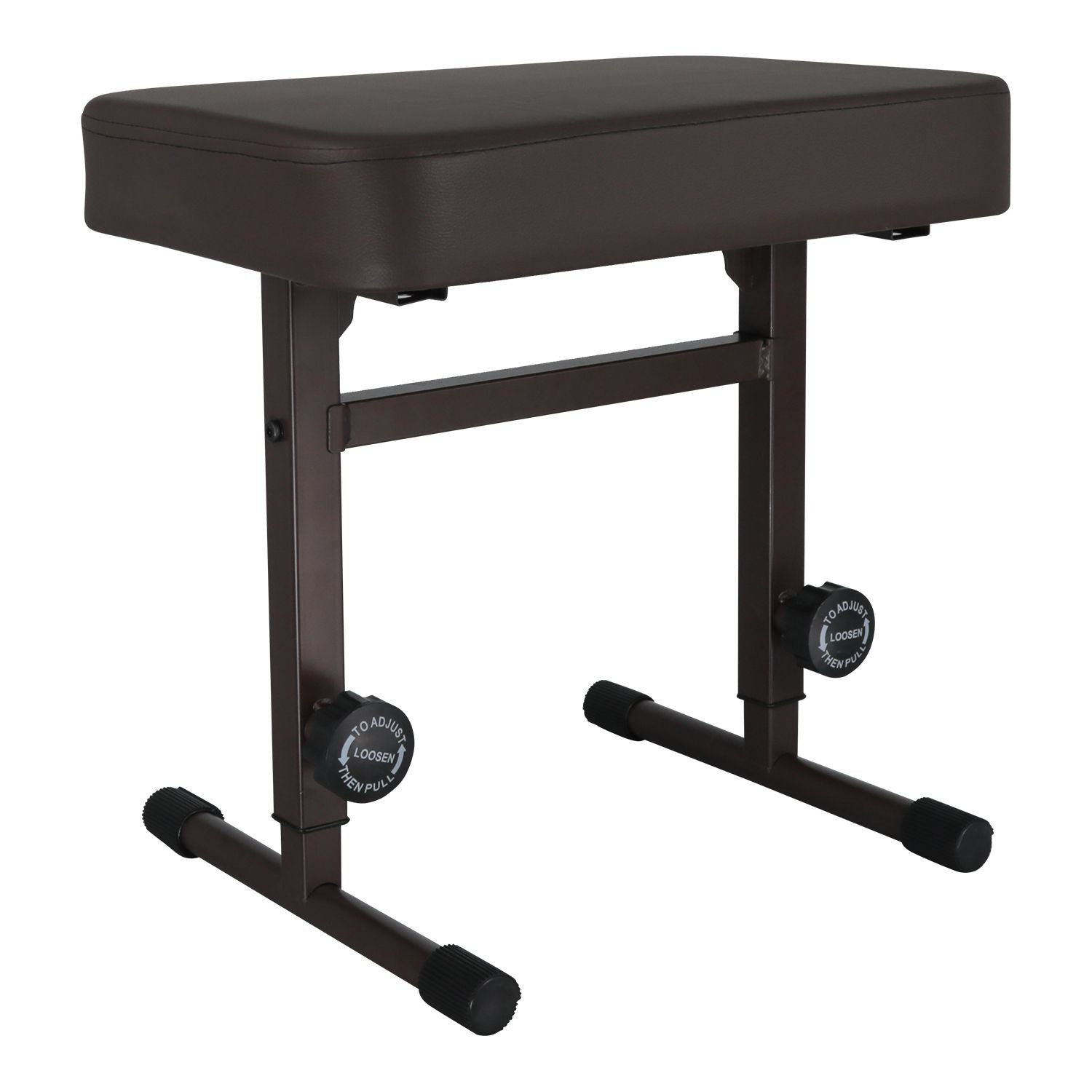 17 22 inch height adjustable kbb h adj br keyboard chair 5 core t style brown thick padded pu leather cushion seat piano stool