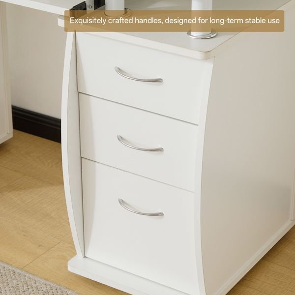 embossed one door three drawer computer desk with melamine laminate 1155574cm white particle board single unit product