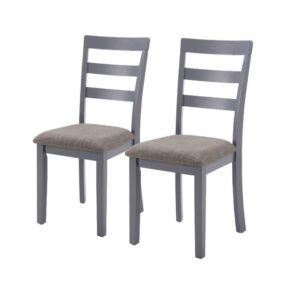 farmhouse style dining chairs set of 2, wooden kitchen chairs, solid wood legs, high ladder back, non slip foot pads