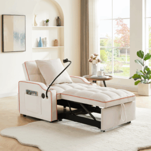3 in 1 convertible sleeper chair sofa bed adjustable pull multi pockets folding sofa bed for living room bedroom small space fcj