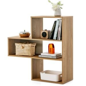 convex 3 shelf open bookcase anti toppling device bookshelf for room organizer modern style bookcases