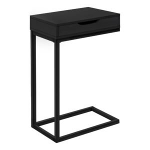 homeroots 16" x 10.25" x 24.5" black metal with a drawer accent table