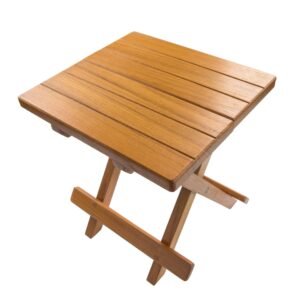 12" hms brown solid wood square end table for living room furniture