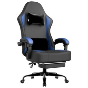ergonomic adult gaming chair pocket spring cushion footrest breathable pu leather adjustable headrest lumbar support desk chair