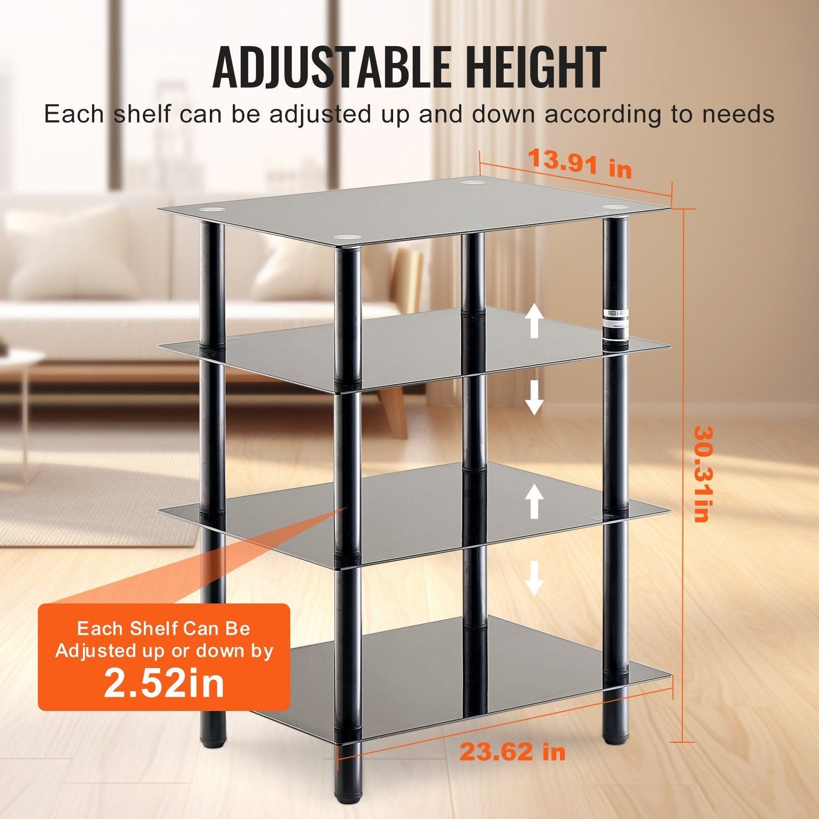 4 tier tempered glass av media stand strengthened audio video component cabinet corner shelf stereo rack stand tower for dvd