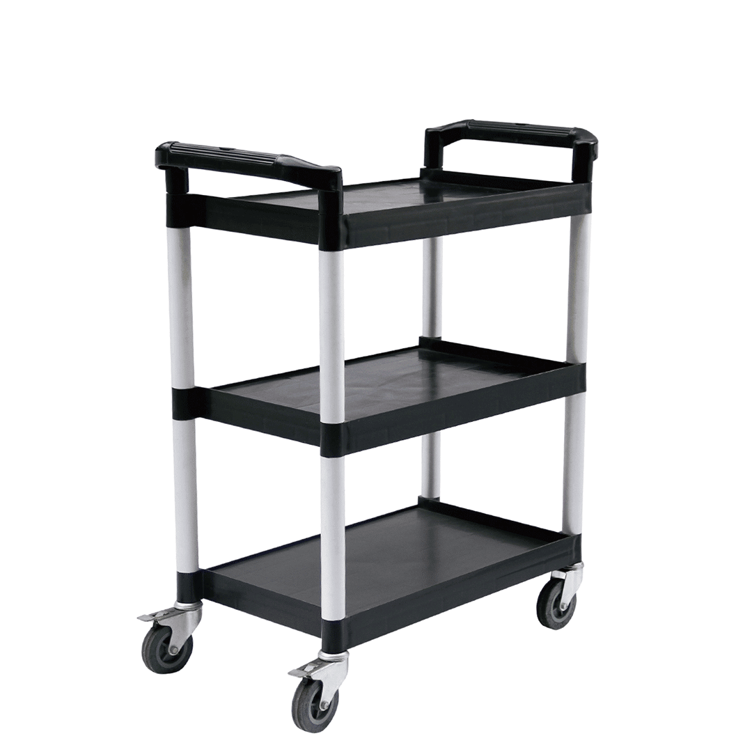 3 tier black kitchen cart portable 830x420x950mm multifunctional food trolley with wheels big utility service