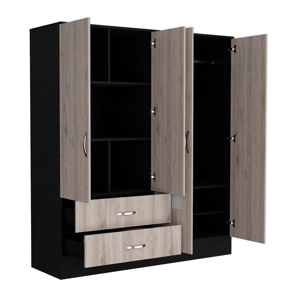 black and light gray ron bedroom armoire elegant wardrobe for home decor
