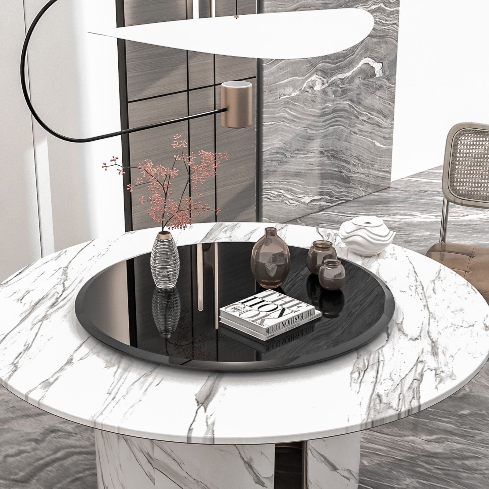 28 inch round tempered glass table top black 3/8 inch thick beveled polished edge for living room furniture