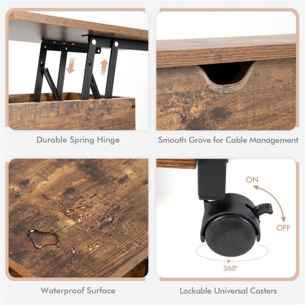 adjustable bedside table with charging capability and wheels convenient computer desk