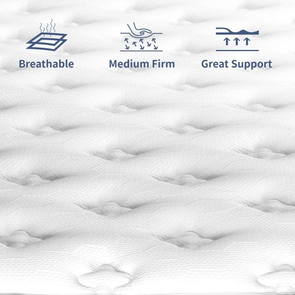 14 inch memory foam hybrid king size mattress pocketed springs medium firm support motion isolation edge 180 night mattresses
