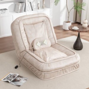 upholstered human dog bed for adult & pets,with 5 adjustable position &massage pillow, bean bag floor sofa with 2 soft pillows
