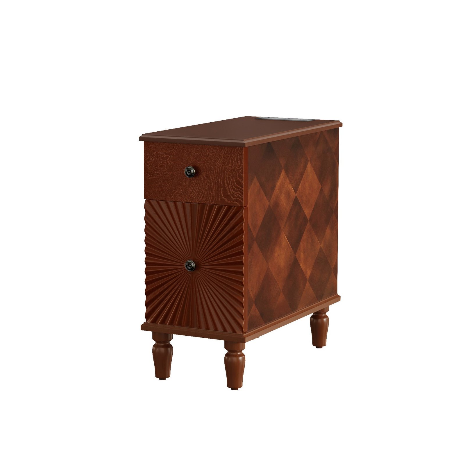 2 drawer modern sofa side table slim nightstand for living room and bedroom home furniture