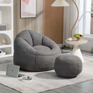 fcj high pressure foam bean bag chair bedding padded bean bag sofa with compressed footrest comfortable bean bag sofas