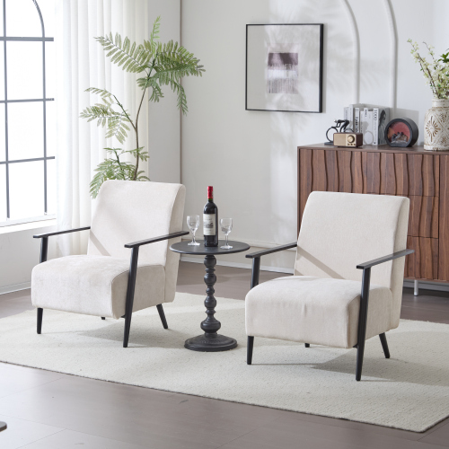 26.38 modern beige lounge chair sturdy metal frame polyester upholstery for living room bedroom office convenient storage