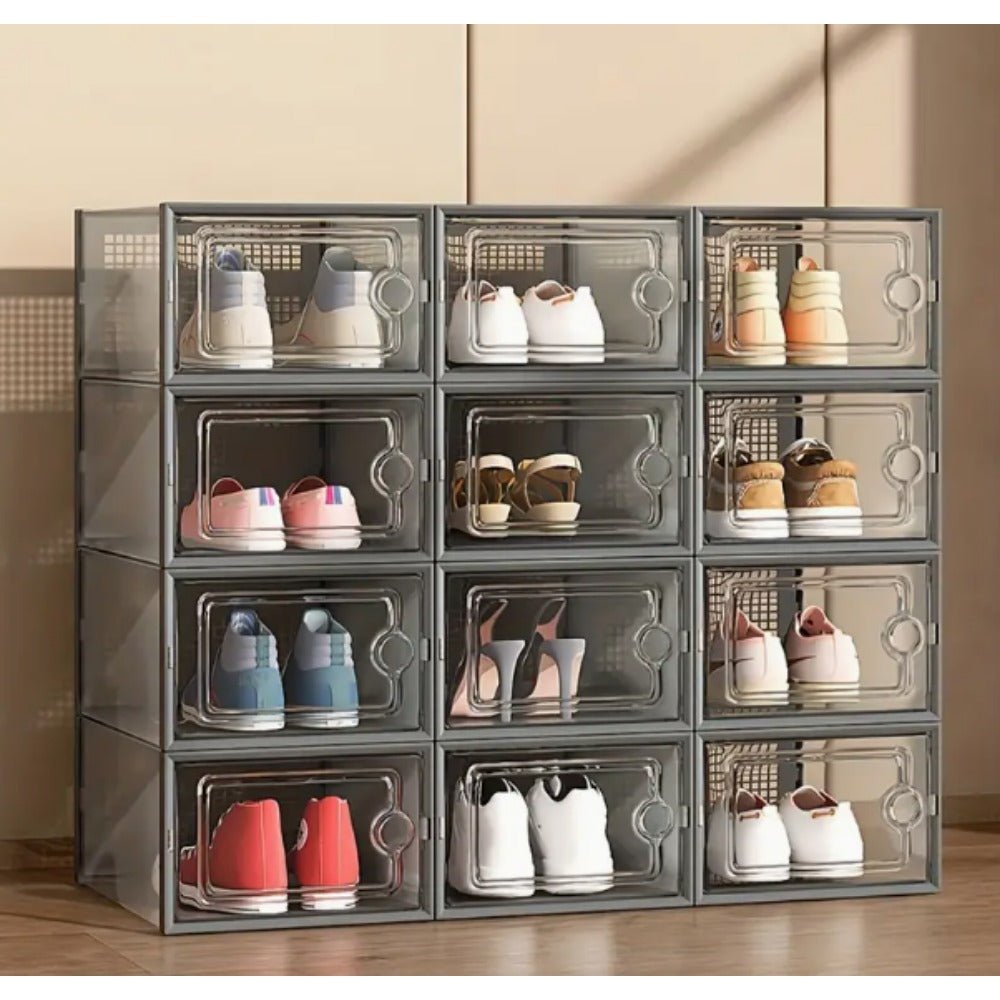 transparent shoe box storage box 15 pieces, dust proof and moisture proof, easy to assemble, suitable for storing shoes, toys,