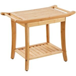 bamboo shower bench 24 x 13.8 x 18.9 in bathroom furniture shower stool chair for bathroom
