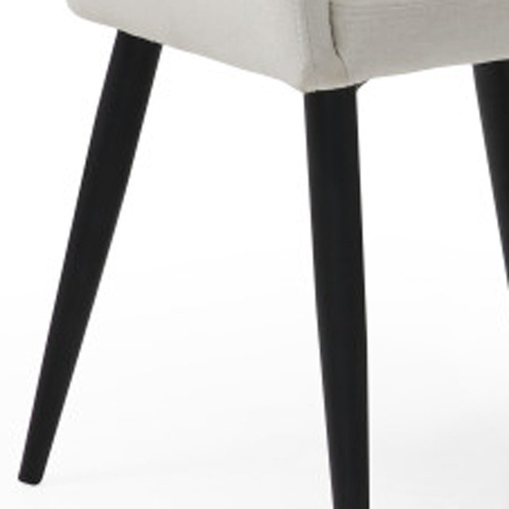 hms set of two 23" off white and black upholstered arm chairs for living room