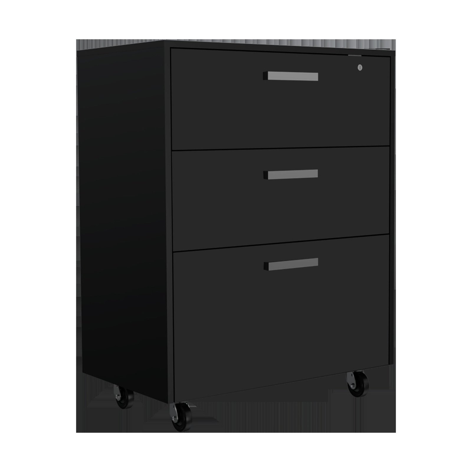 hms 28" black wall mounted accent kitchen cabinet with six shelves and three drawers