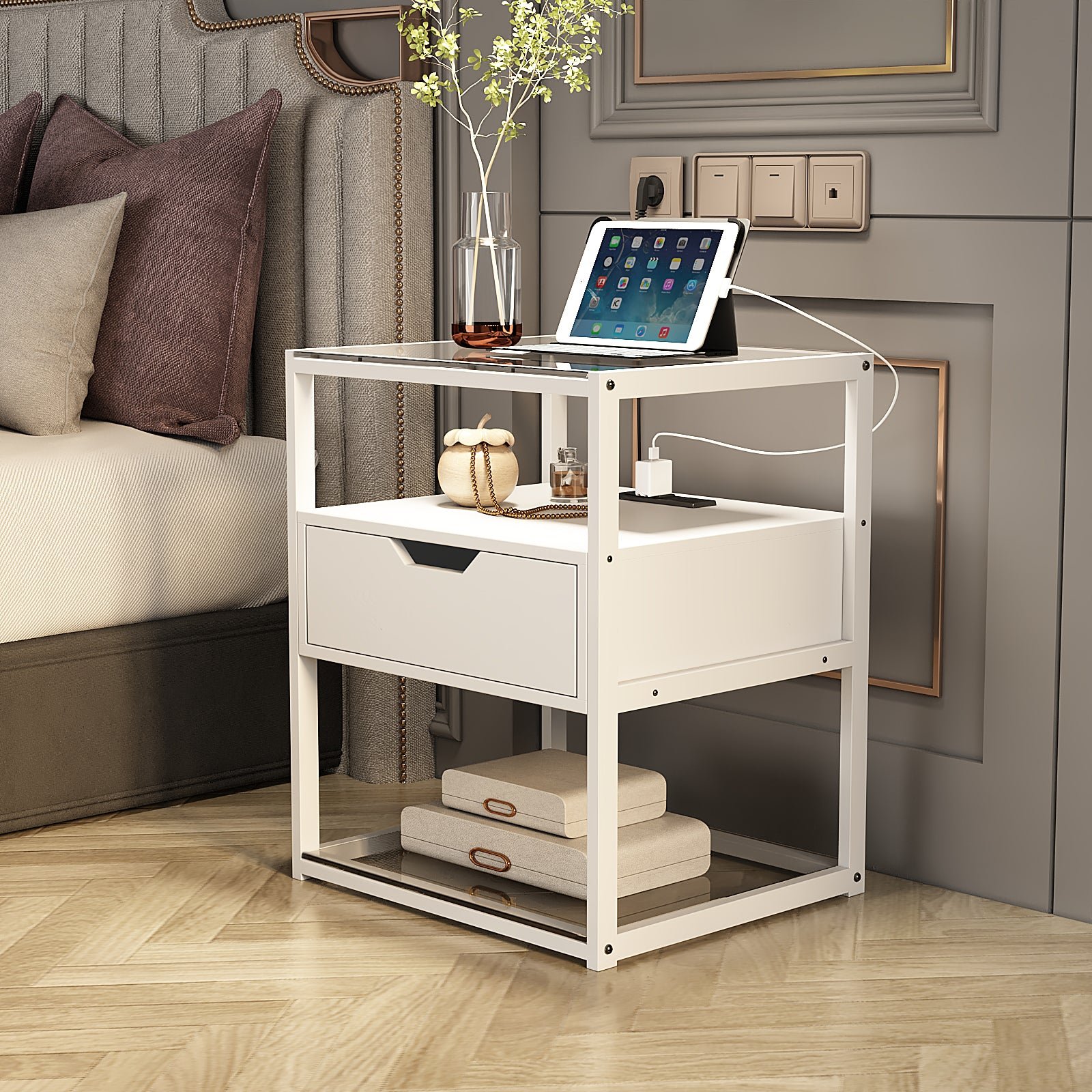 yq jenmw modern simple and luxury bedroom nightstand simple shelf
