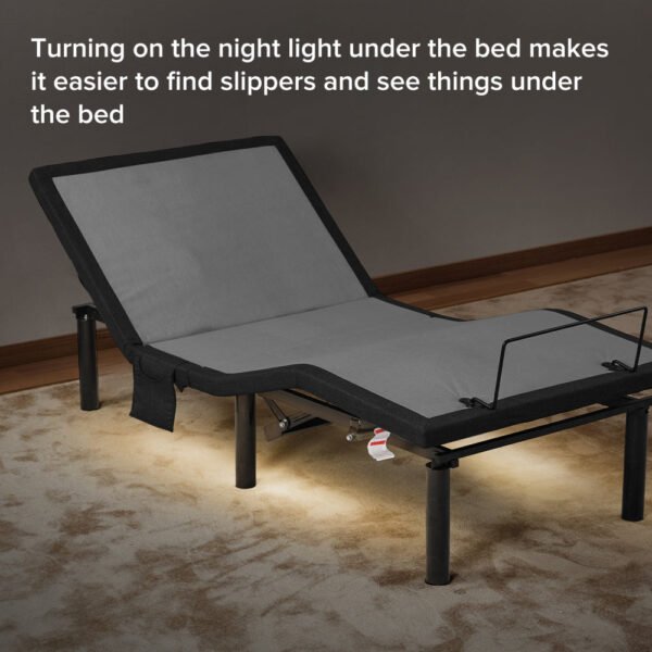 ergonomic twin xl size adjustable bed, zero gravity base for stress management w/head and foot incline, wireless remote control
