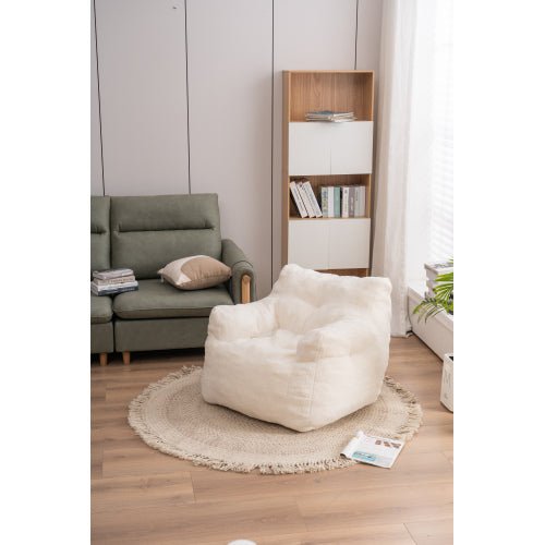 modern design soft teddy tufted foam bean bag chair fcj sofas with fabric upholstery and shredded foam fill