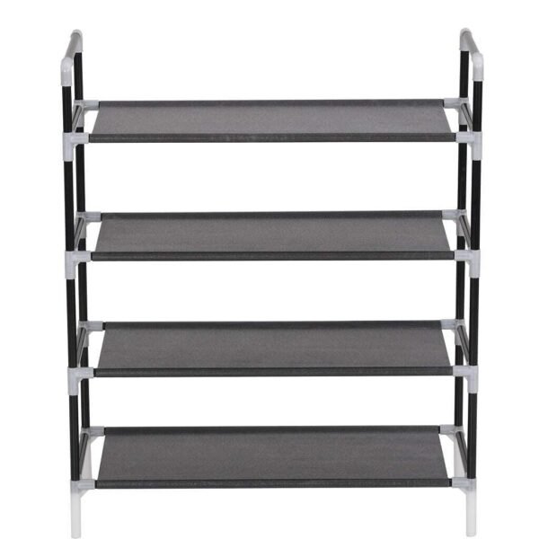 w2b vidaxl modern black metal shoe rack easy to assemble convertible rectangular design durable iron mdf for home furniture