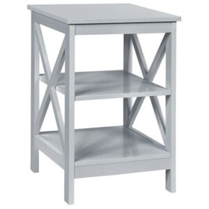 x design 3 tier nightstand end table with storage console tables